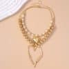 Creative Personality Heart Love Heart Beaded Necklace Suit