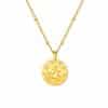 Stainless Steel Bead Necklace Twelve Constellation Embossed Round Necklace For Women