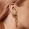 French Micro Set Zircon Hoop Earrings Vintage