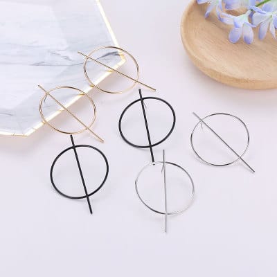 Big circle geometric earrings