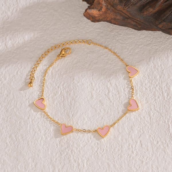 Ins Love Bracelet  Stainless Steel Dripping Heart Bracelet Fashion Valentine's Day Jewelry Gift