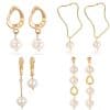 Ladies European And American Pearl Earrings Set Of 4