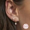 S925 Sterling Silver Pearl Pendant Eardrop Earring