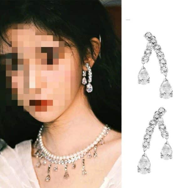 Zircon Water Drop Earrings With Super Sparkling Atmosphere