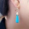 Drop-shaped gemstone earrings