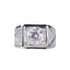 Triangle Diamond-studded Ring Gold Two-tone Elegant Three-dimensional Ring