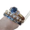 Alloy Inlaid Zircon Three-piece Ring Set