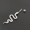 Belly Button Nails With Sterling Silver Snake Set With Zircon