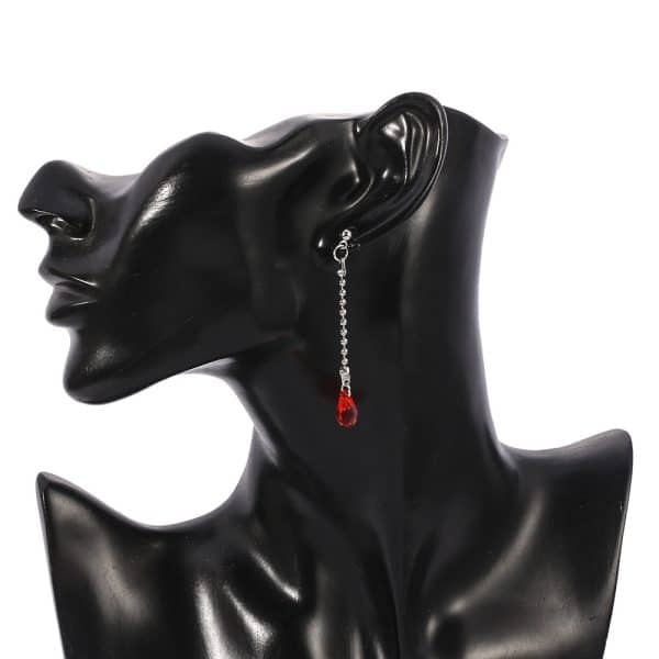 Zinc Alloy Long Tassel Drop Stud Earrings