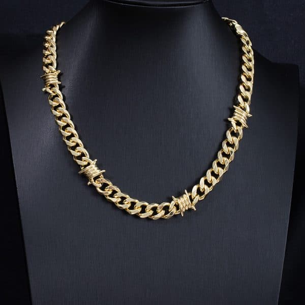 Cuban Link Chain Men Punk Knotted Bracelet Necklace