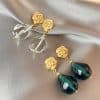 Water Drop Resin Niche Retro Stud Earrings Female