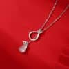 Women's Sterling Silver Retro Ethnic Style New Chinese Style Red Agate Gourd Clavicle Chain