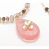 Women Fashion Natural Stone Hoop Earrings With Pink Waterdrop Stone