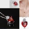Aliexpress selling jewelry red peach Earring Necklace bride jewelry set Taobao supply