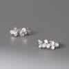 Women's S999 Fresh Flower Zircon Circle Simple Bracelet Earrings