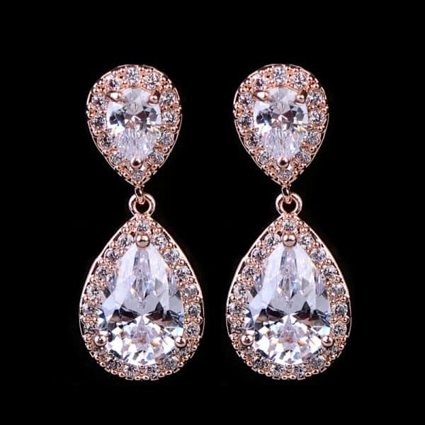 Drop zircon earrings