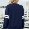 Fiery Red Varsity Striped Detail Drop Shoulder Oversized Sweatshirt