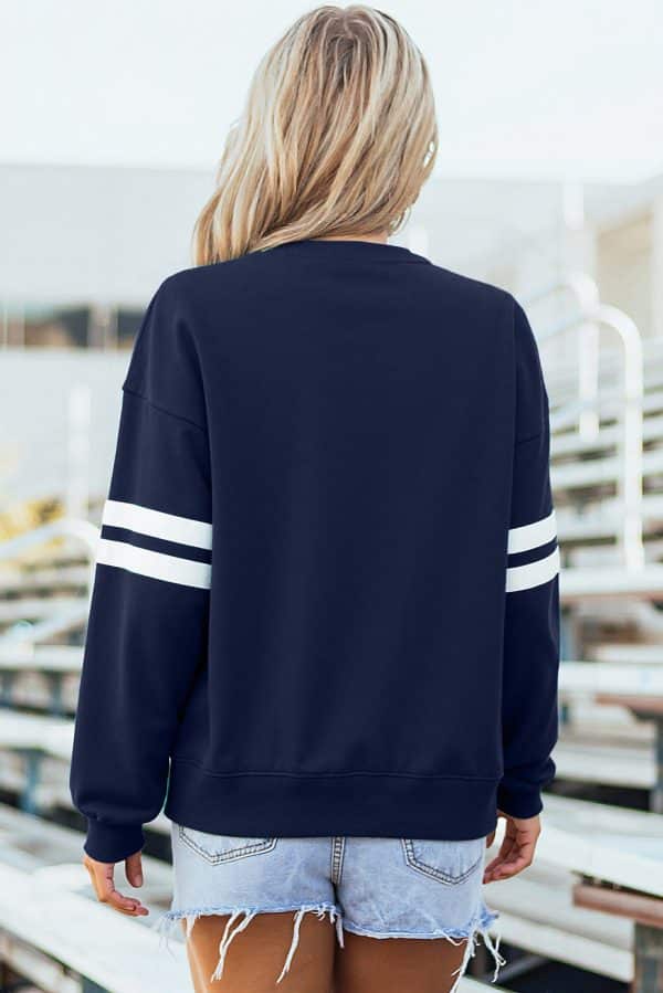 Fiery Red Varsity Striped Detail Drop Shoulder Oversized Sweatshirt