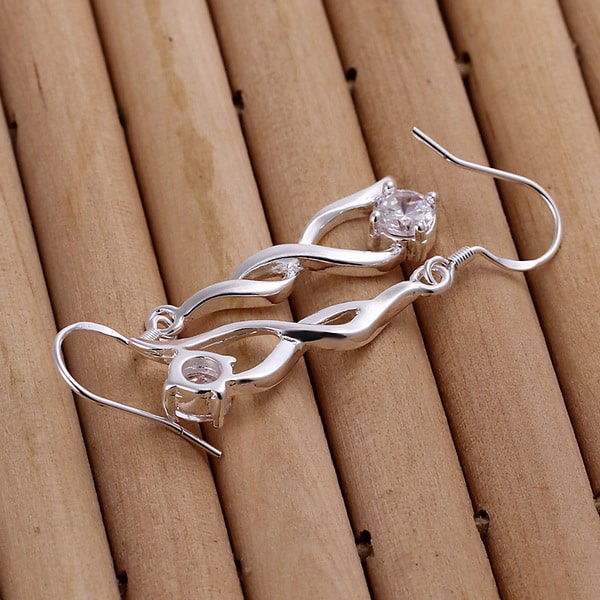 Crystal Spiral Drop Earrings
