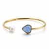 Japan And South Korea Small  Jewelry Golden Pearl Love Glass Stone