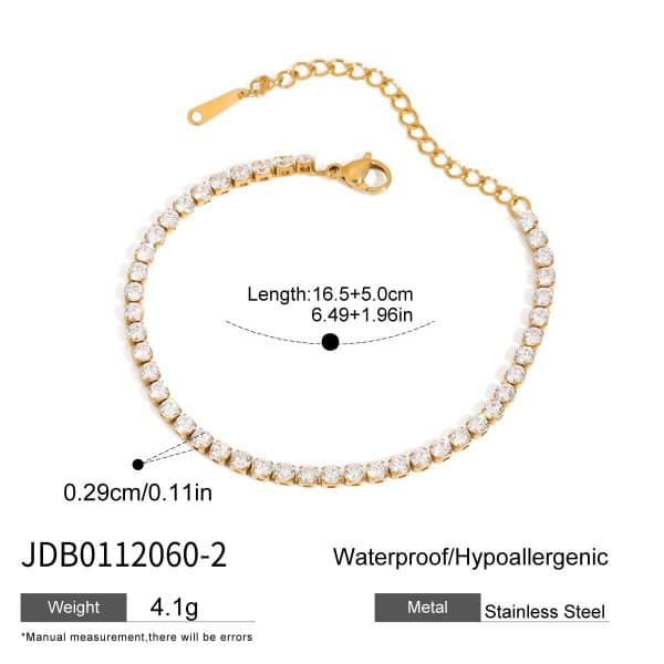 Fashion Personality Stainless Steel Zircon Stacked Bracelet