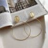 925 Sterling Silver INS Style Queen's Big Circle earings