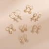 Multi-element Cross Eye Set Earrings Ins Pastoral Style