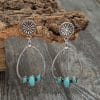 Big Circle Drop-shaped Turquoise Earrings