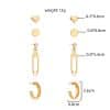 Korean style cold wind geometric set earrings creative metal wild trend temperament ladies earrings earrings
