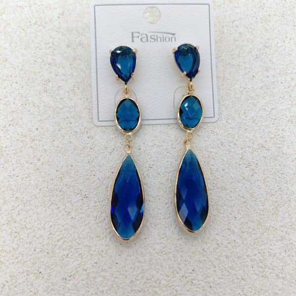 Drop-shaped Crystal Glass Jewelry Long Earrings