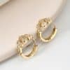 High-grade Circle Inlaid Zircon Female Earrings Light Luxury All-matching