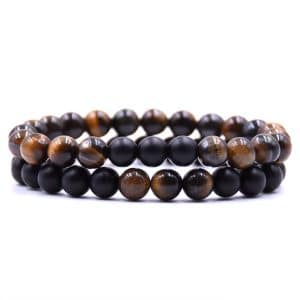 Natural stone volcanic stone set bracelet