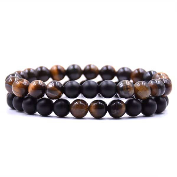Natural stone volcanic stone set bracelet