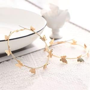 Exaggerated Frosted Butterfly Circle Earrings Street Shooting Super Fairy Stereo