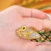 Water Drop Pendant Necklace Female Lotus Leaf Retro Fashion Elegance Clavicle Chain
