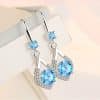 S925 Sterling Silver Water Drop Earrings Mid-length