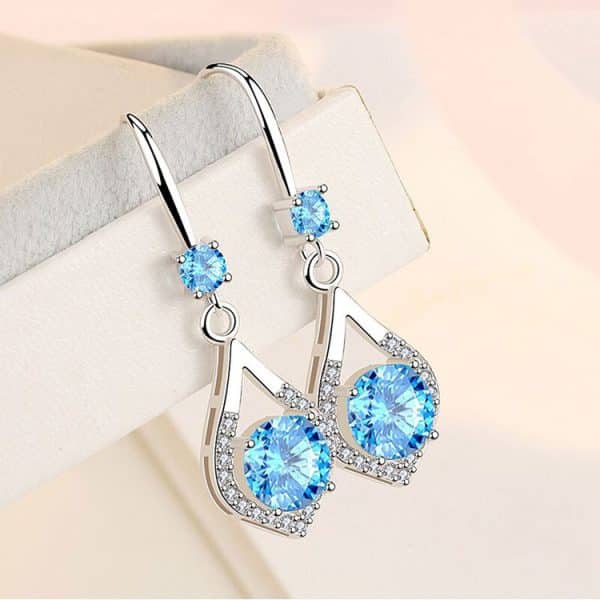 S925 Sterling Silver Water Drop Earrings Mid-length
