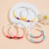 Bohemian  Color Circle Pottery Clay Earrings Handmade Soft Pottery Earrings Cross-border Hot Sale Earrings