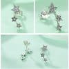 Five Point Star Set Zircon Earrings