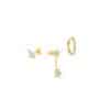 Inlaid Zircon XINGX Butterfly Cute Earrings Three-piece Set