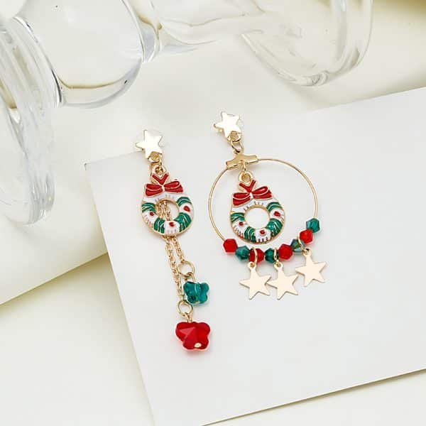 Creative Christmas Elk Star Pendant Set Jewelry Earrings