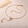 Female Date Titanium Steel Round Bead Tassel Pendant Necklace