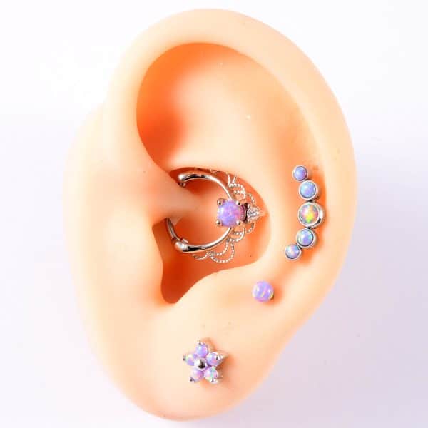Opal Stud Set Of 4 Purple O Bao Nose Ring Ear Bone Stud