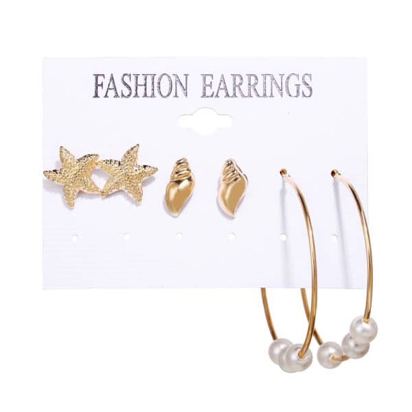 Shell Scallop Earring Set