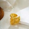 14K Gold Vintage Bracelet Ring Thorns Lava Opening