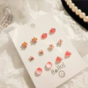 Sterling Silver Needle Stud Earrings Women's Set Small Delicate Eardrops Bone Nail