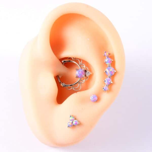 Opal Stud Set Of 4 Purple O Bao Nose Ring Ear Bone Stud