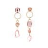 Asymmetric Long Drop-shaped Rhinestone Earrings