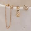Irregular Chain Set Of Ins-style Love Ear Bone Clip Diamond Love Earrings Love Female Earrings