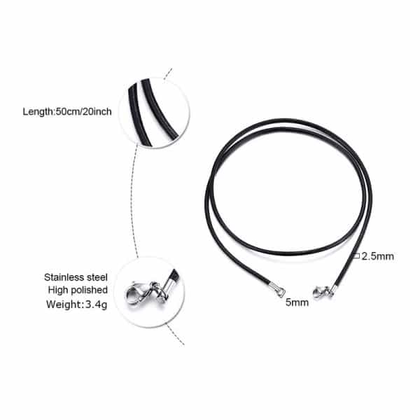 Stainless Steel Lobster Clasp30-inch Leather Necklace